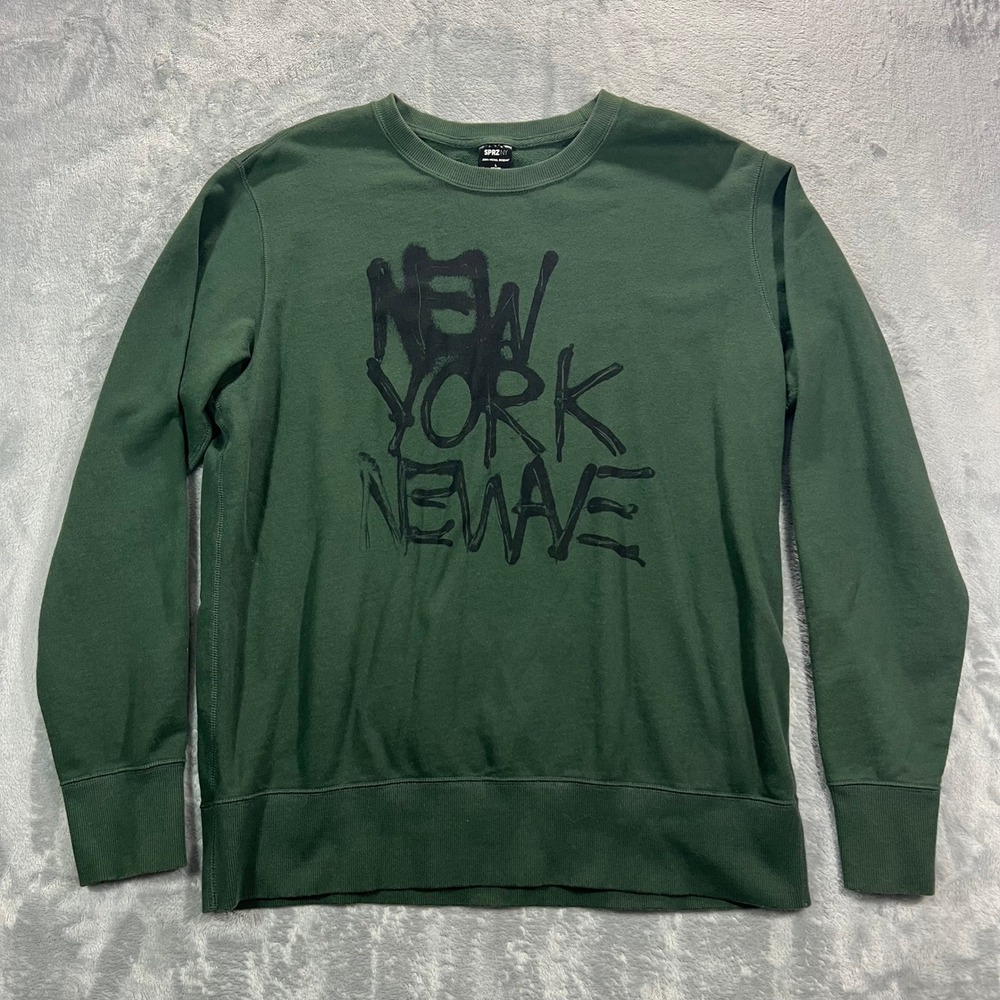 Uniqlo SPRZ NY Basquiat Sweatshirt Mens L Green New York New Wave 241-145401